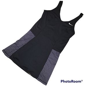 Nike black and white tennis dress tank style with polka dot skirt bottom size M